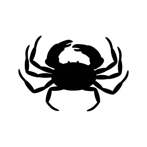 Crab Seafood Vector Illustration Silhouette White Background Vector Illustration — Stock Vector