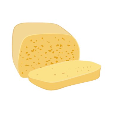 Beyaz arka planda peynir çizimi. Vektör illüstrasyonu