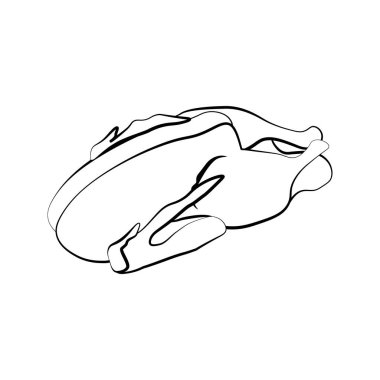 Beyaz arka planda ördek eti vektör çizimi var. Vektör illüstrasyonu