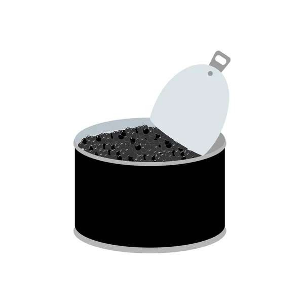 Ilustração Caviar Preto Sobre Fundo Branco Ilustração Vetorial — Vetor de Stock