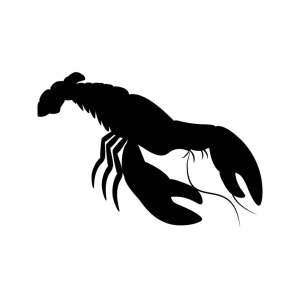 Hummer Meeresfrüchte Vektor Illustration Silhouette Auf Dem Weißen Hintergrund Vektorillustration — Stockvektor