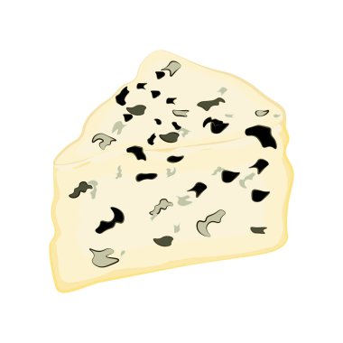 Roquefort cheese illustration on the white background. Vector illustration clipart