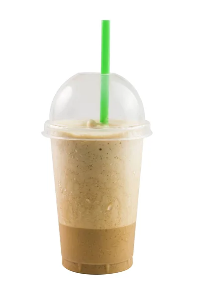 Frappuccino em taça takeaway isolado no fundo branco — Fotografia de Stock