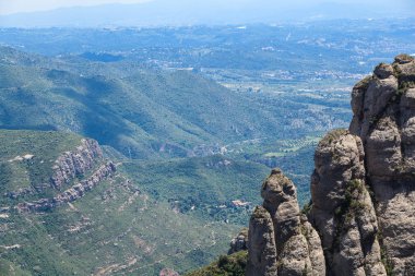 Keyifli Dağları Montserrat, Katalonya, İspanya'nın görünümü