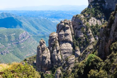 Keyifli Dağları Montserrat, Katalonya, İspanya'nın görünümü