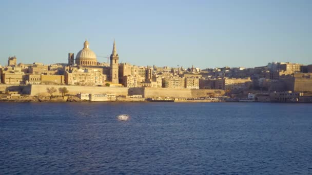 Catedral de San Pablo y Basílica Nuestra Señora Monte Carmelo en La Valeta, Malta — Vídeos de Stock