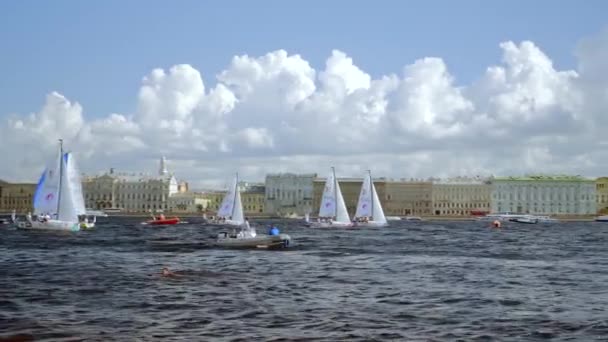 Mezinárodní liga jachtařů 2018, jachting soutěž — Stock video