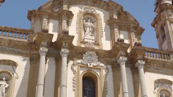 Dettagli della Colonna dell'Immacolata Concezione, Chiesa di San Domenico, 1728 — Video Stock