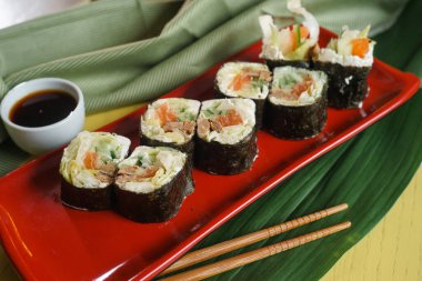 Çubuklu bir tabakta yuvarlanıyor