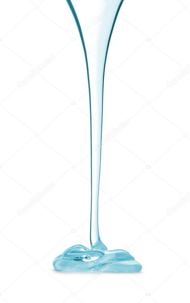Transparent drip on a white background