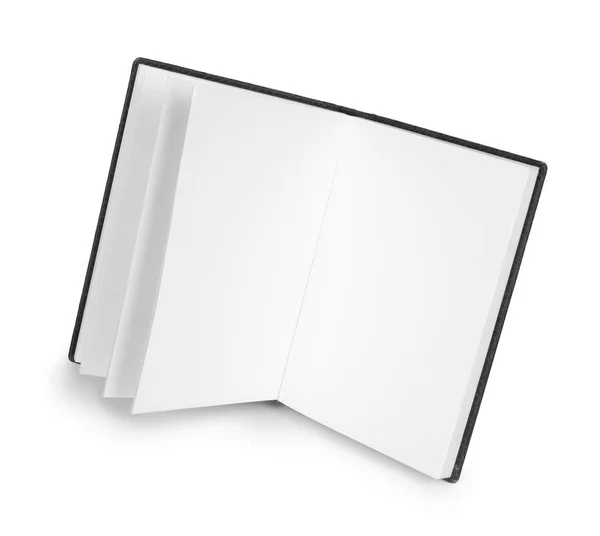 Livro aberto sobre um fundo branco — Fotografia de Stock
