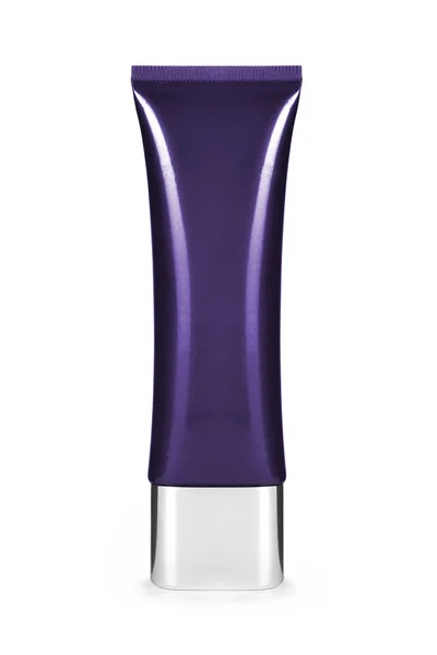 Envase cosmético púrpura aislado sobre fondo blanco —  Fotos de Stock
