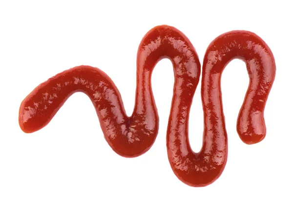 Close up van ketchup lijn op witte achtergrond — Stockfoto