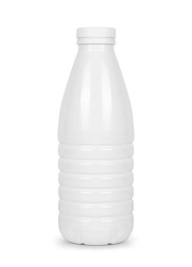 Beyaz arka plan beyaz boş plastik şişe 