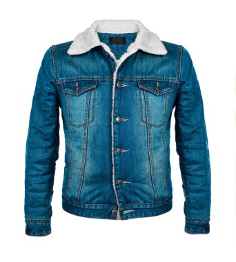şık denim ceket üzerinde beyaz backgr izole serin sezonu