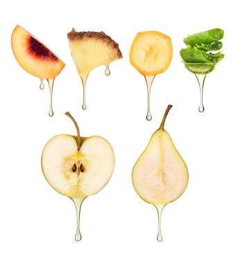 suyu farklı meyve akan damla şeklinde 