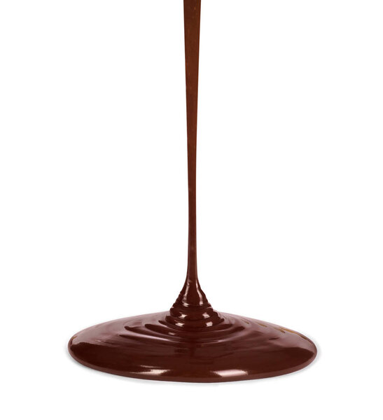 Горячий шоколадный поток на белом фоне
 