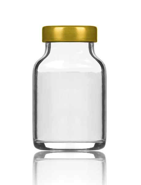 Medyczne butelka z przygotowaniem na białym tle — Zdjęcie stockowe