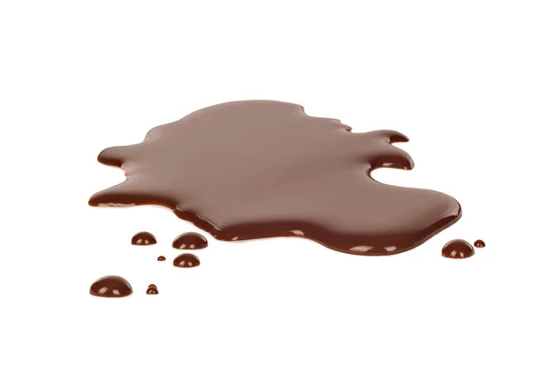 Розлитий шоколад на білому фоні — стокове фото