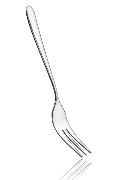 Silver fork isolated on white background — Stock Photo, Image