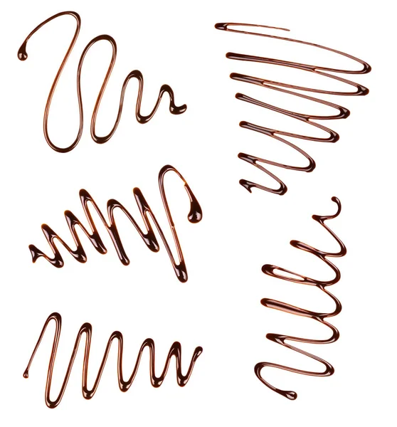 Conjunto de símbolos abstratos feitos de chocolate líquido i — Fotografia de Stock