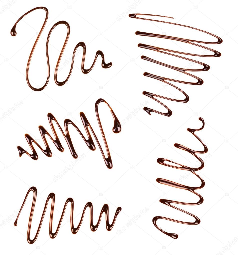 set of abstract symbols made of liquid chocolate i