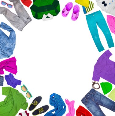 bir inscr için bir yer ile çeşitli giyim koleksiyonu kolaj