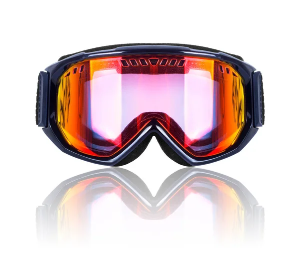 Primeros planos de la máscara de esquí y snowboard aislados sobre fondo blanco —  Fotos de Stock