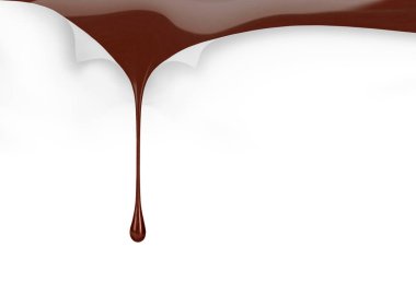 Bir yaprak kağıda deliğinden çikolata damlatmalı damla