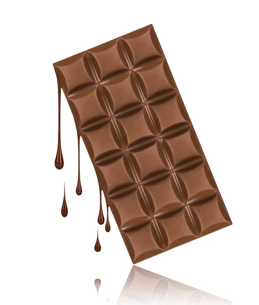 Druipend van geïsoleerd op witte CHTERGRO reep chocolade — Stockfoto