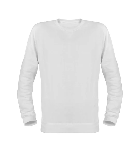 Camiseta blanca con mangas largas aisladas sobre fondo blanco —  Fotos de Stock