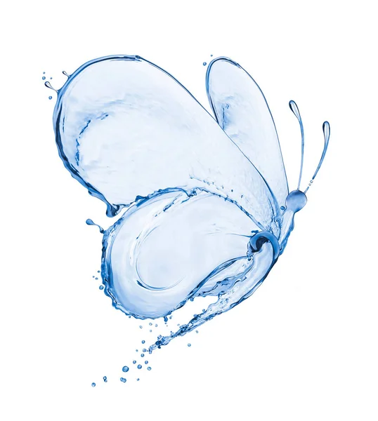 Бабочка из брызг воды изолированы на белом фоне Стоковое Изображение