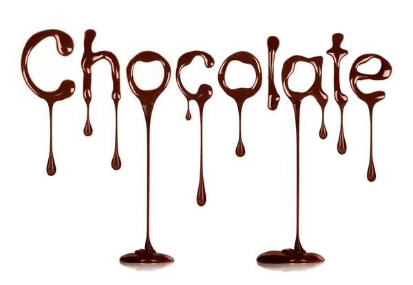 Word で記入される液体チョコレート ホワイト チョコレート — ストック写真