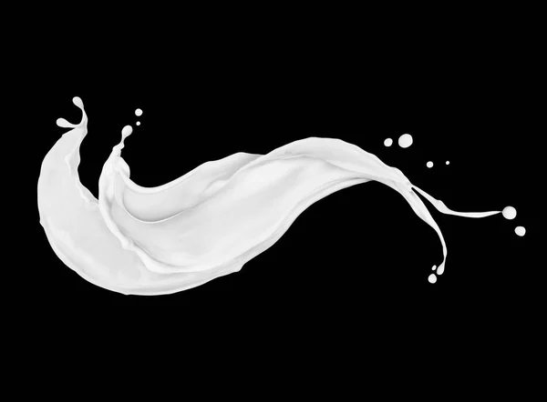 Splashes de leite ou creme no fundo preto — Fotografia de Stock