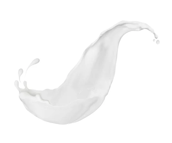 Splash de leite ou creme isolado em fundo branco — Fotografia de Stock