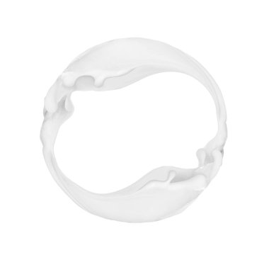 Süt beyaz izole dairesel bir hareketle sıçraması