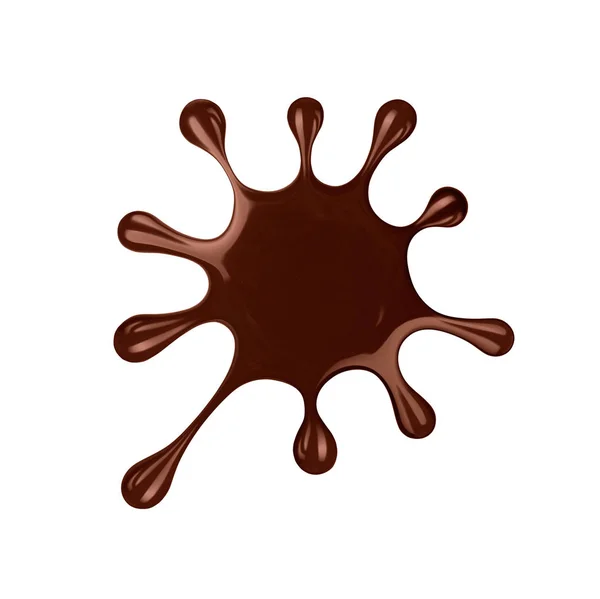 Spritzer Schokolade isoliert auf weißem Hintergrund. Schokoladenklumpen — Stockfoto