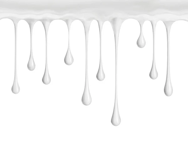 Белые сливки или капли молока капают вниз — стоковое фото