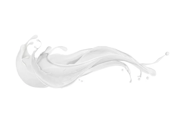 Splashes de leite ou creme isolado no fundo branco — Fotografia de Stock