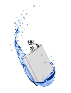 Tatlı su sıçramalarına beyaz ile paslanmaz hip flask 