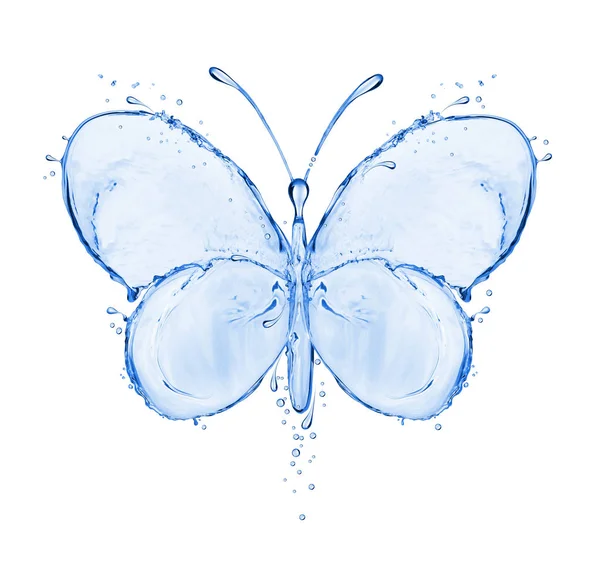 Motyl z wody plamy na białym tle na białym tle — Zdjęcie stockowe