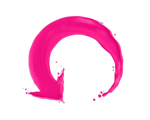 페인트, 흰색 절연의 스플래시의 분홍색 화살표 — 스톡 사진