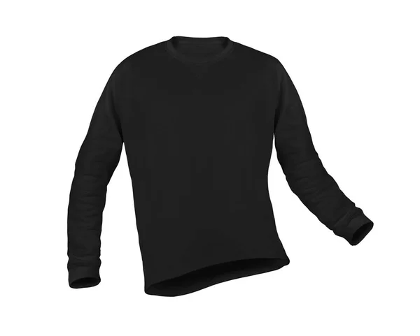 Imagem volumétrica de uma camiseta preta com manga comprida — Fotografia de Stock