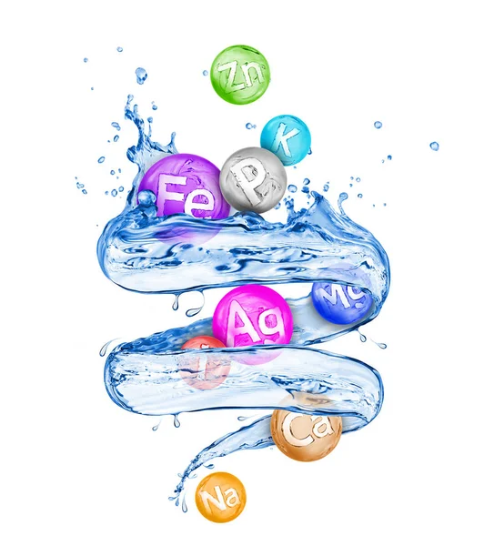 화학 광물과 신선한 물으로 microelements의 그룹 — 스톡 사진