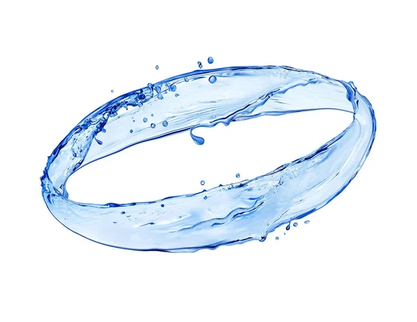 Movimento circular de respingos de água no fundo branco — Fotografia de Stock