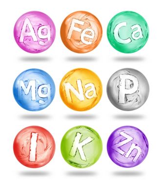 Grup kimyasal mineraller ve su küre şeklinde microelements
