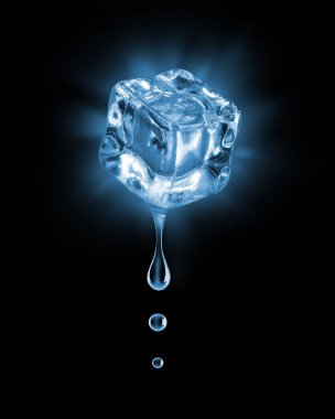 Ice cube karanlıkta dan damla düşmek