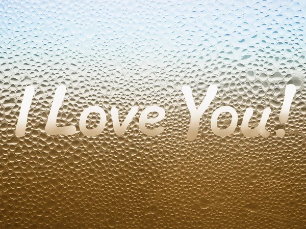Felirat szeretlek! az izzadt üveg — Stock Fotó