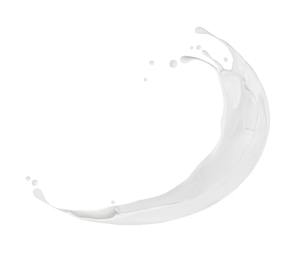 Splash de creme close-up em um fundo branco — Fotografia de Stock