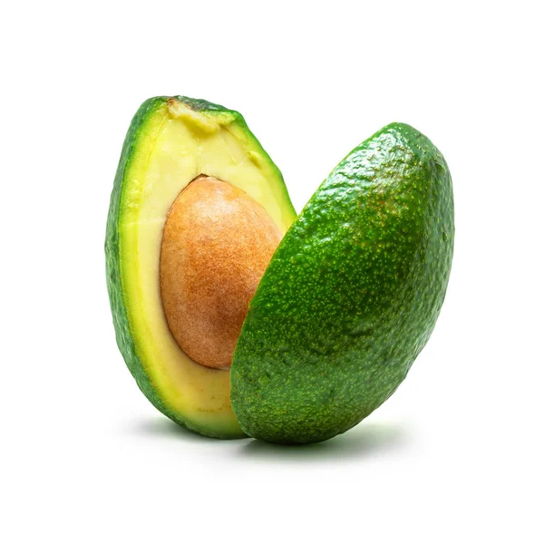 Avocado close-up isoleret på hvid baggrund - Stock-foto